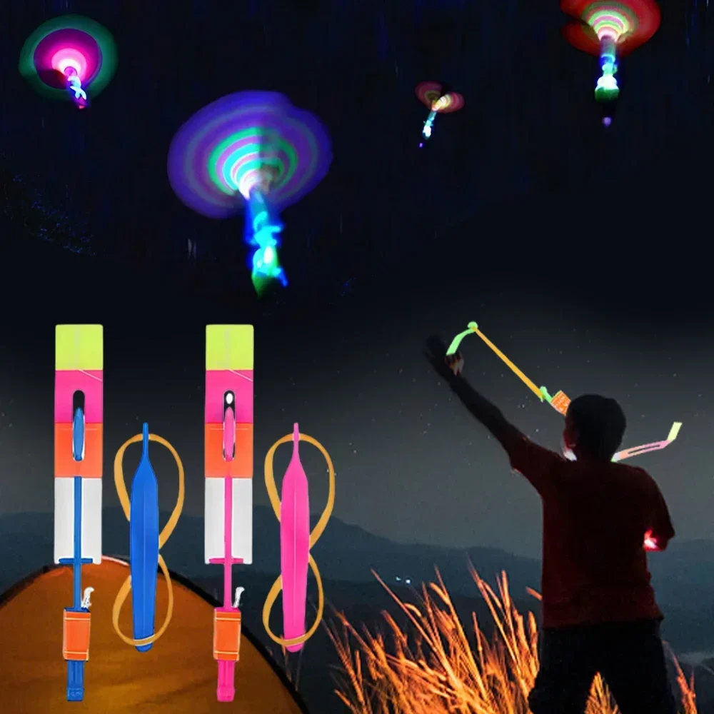 Outdoor Hunting Toys - 5/10/20pcs Led Light Arrow Helicopter Slingshot