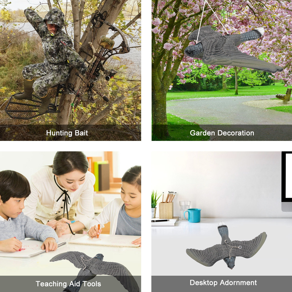 Hunting Outdoor Decor - 1Pcs Lifelike Plastic Bird Sculpture for