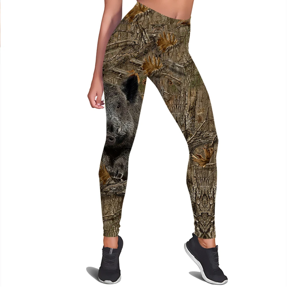 Outdoor Hunting Pants Women - CLOOCL Women Legging Hunting Wild Boar