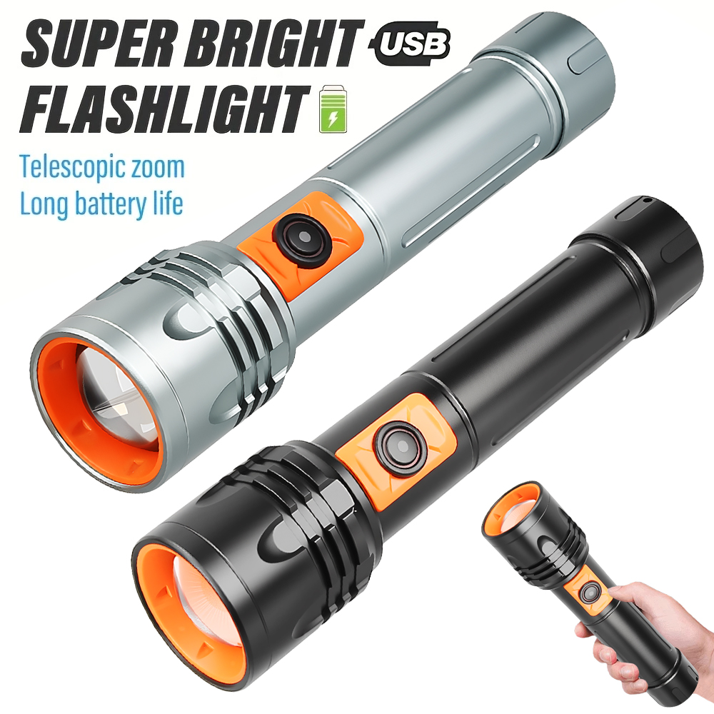 High Power LED Flashlight USB  - огляд і ціна Tactical Flashlight Rechargeable