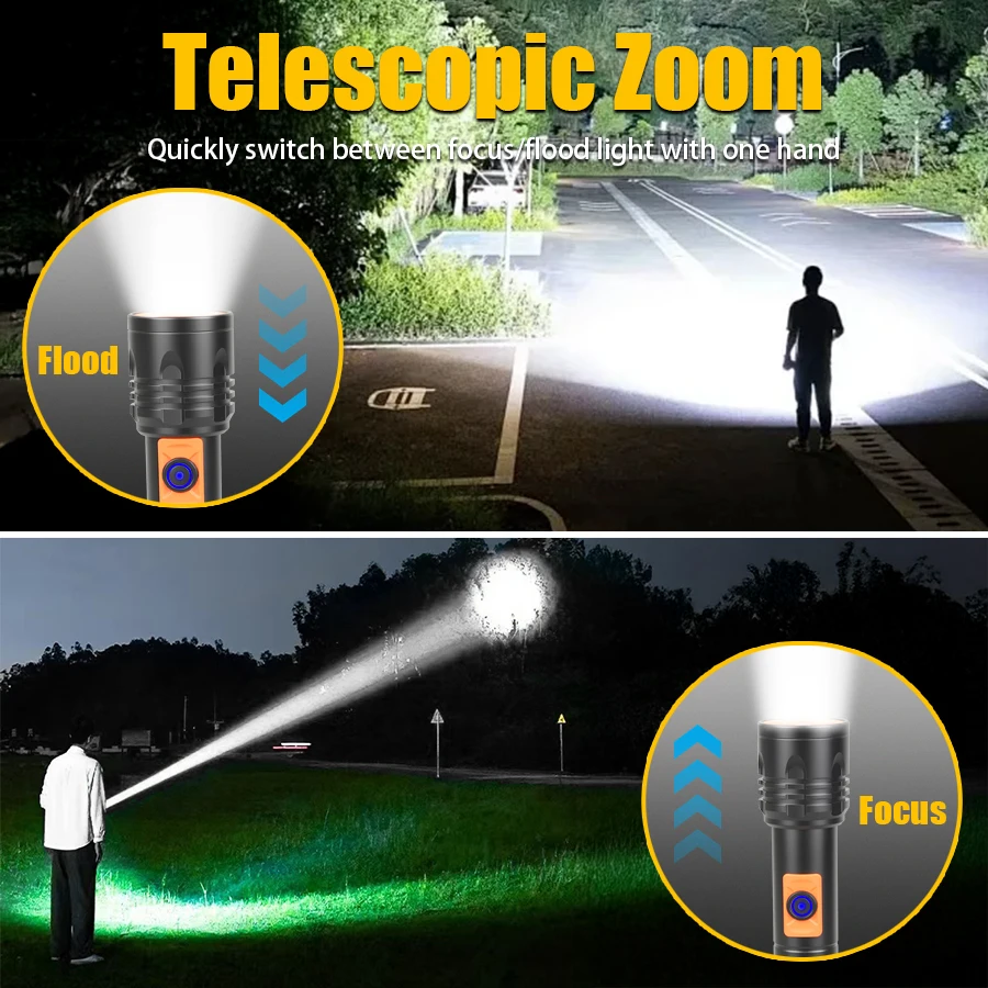 High Power LED Flashlight USB  - огляд і ціна Tactical Flashlight Rechargeable