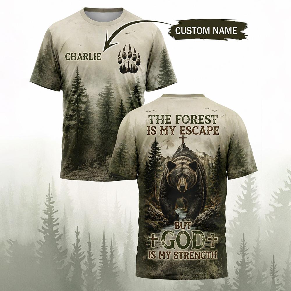Men Vintage Forest Bear Print  - огляд і ціна Outdoor Hunting Names