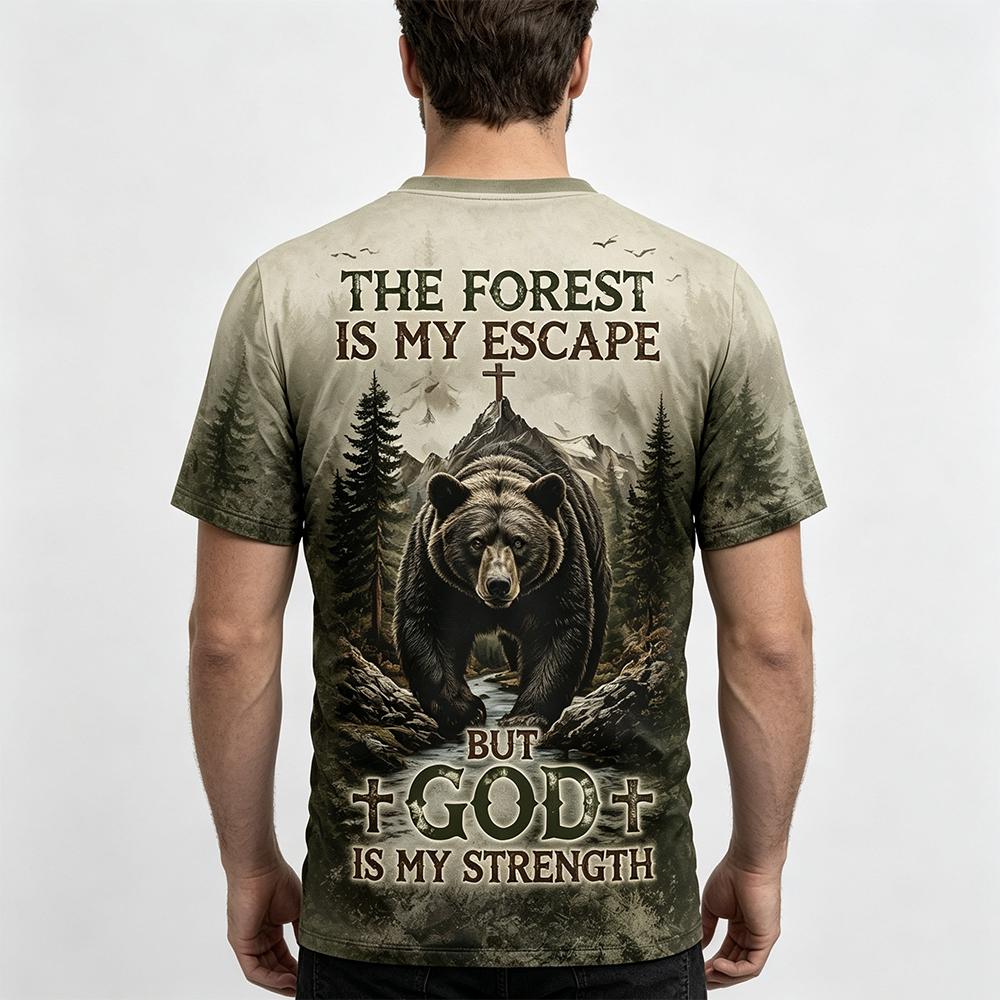 Men Vintage Forest Bear Print  - огляд і ціна Outdoor Hunting Names