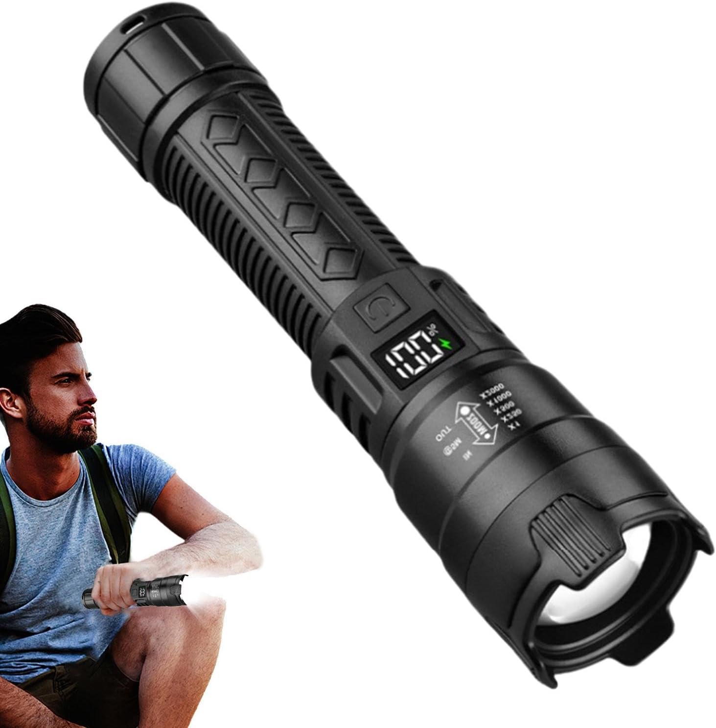 Tactical LED Flashlight 2000LM - огляд і ціна Tactical Flashlight Rechargeable