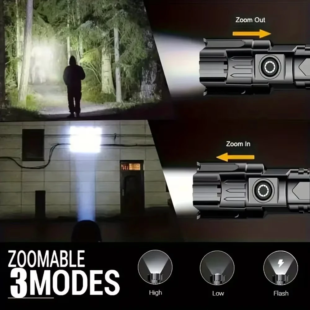 Tactical LED Flashlight 2000LM - огляд і ціна Tactical Flashlight Rechargeable