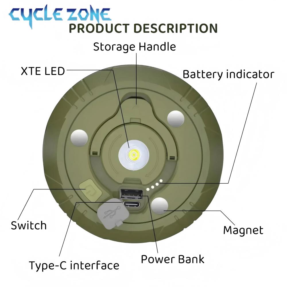LED Camping Lamp with Reel Str - огляд і ціна Hunting Outdoor Decor