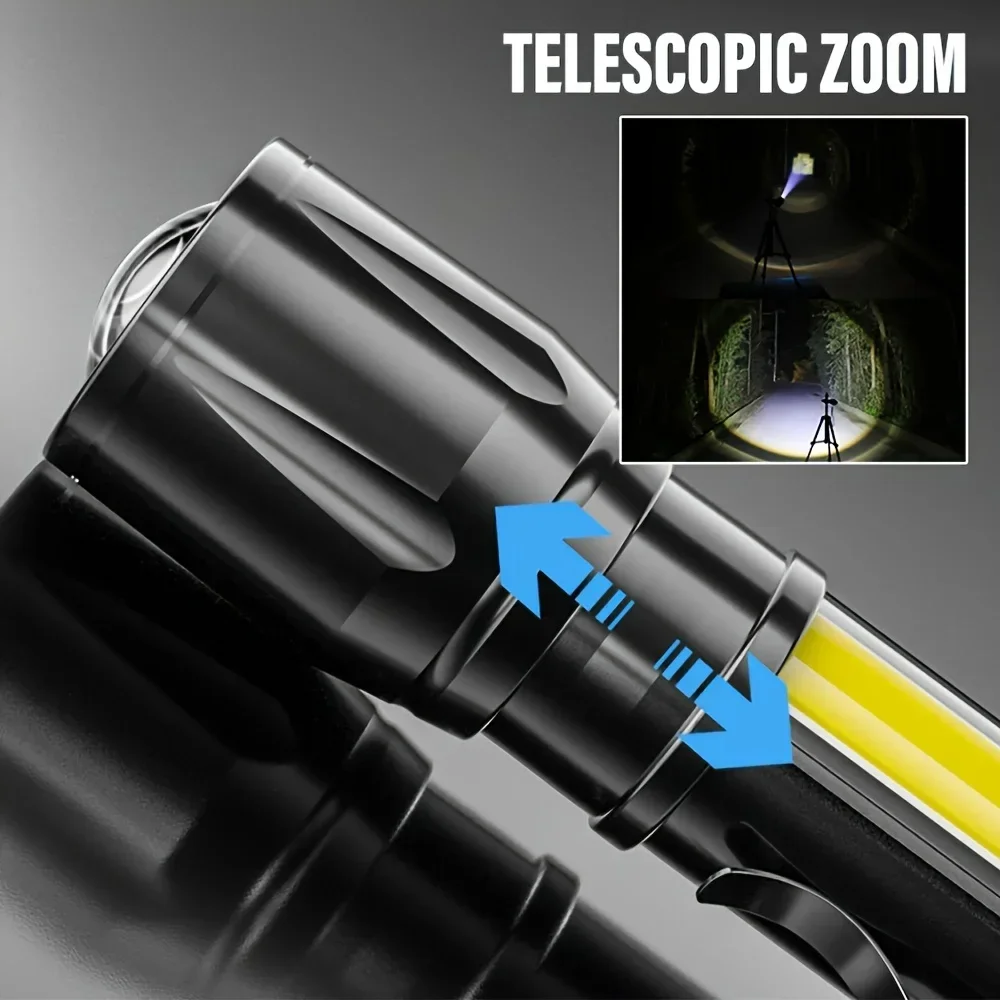 Portable COB+LED Camping Light - огляд і ціна Tactical Flashlight Rechargeable