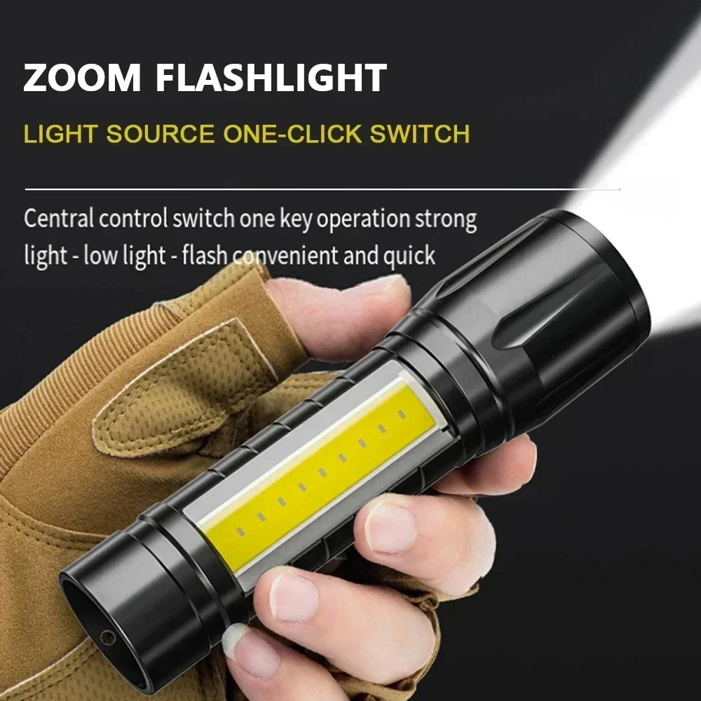 Portable COB+LED Camping Light - огляд і ціна Tactical Flashlight Rechargeable