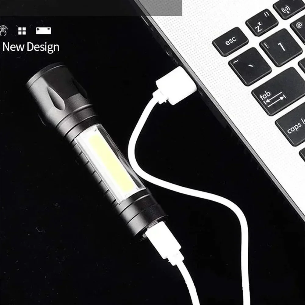 Portable COB+LED Camping Light - огляд і ціна Tactical Flashlight Rechargeable