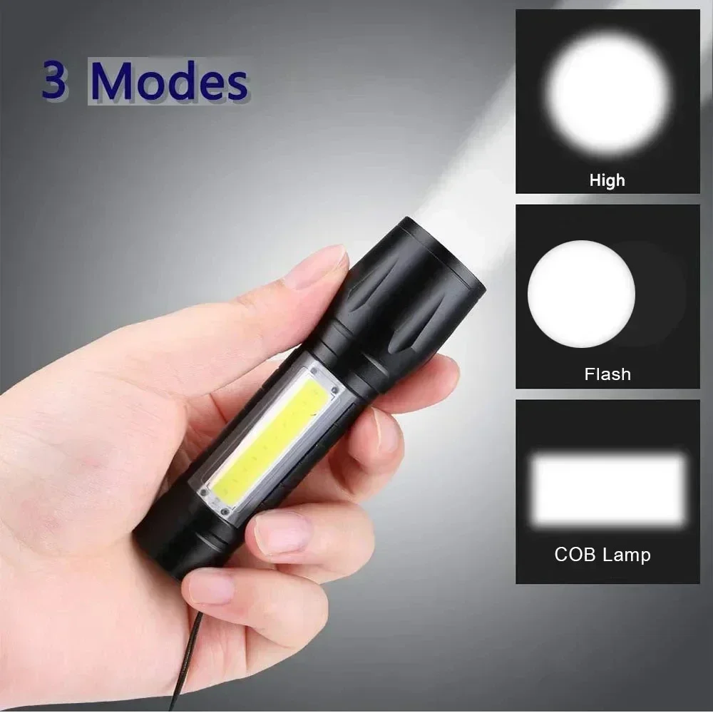 Portable COB+LED Camping Light - огляд і ціна Tactical Flashlight Rechargeable