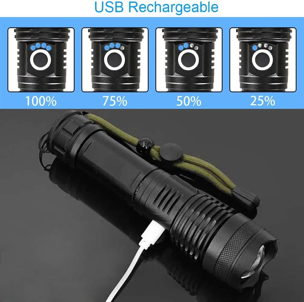 High Power LED Flashlight Rech - огляд і ціна Tactical Flashlight Rechargeable