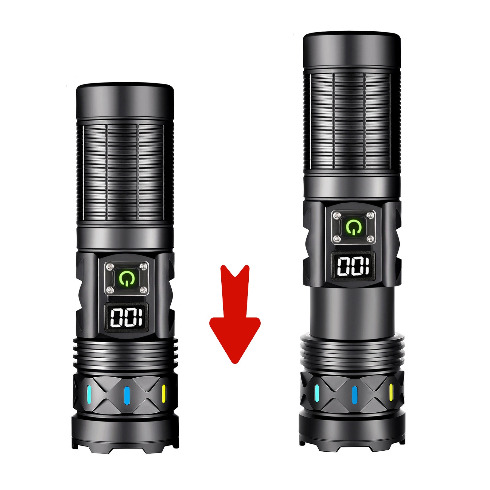 High Power LED Flashlight Tele - огляд і ціна Tactical Flashlight Rechargeable