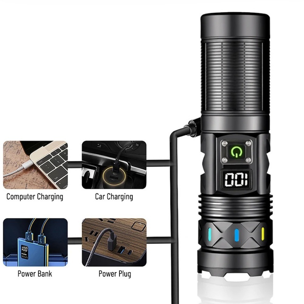 High Power LED Flashlight Tele - огляд і ціна Tactical Flashlight Rechargeable