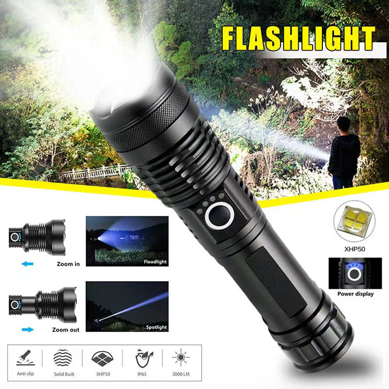 High Power XHP70 Led Flashligh - огляд і ціна Tactical Flashlight Rechargeable